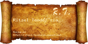 Ritzel Teodózia névjegykártya